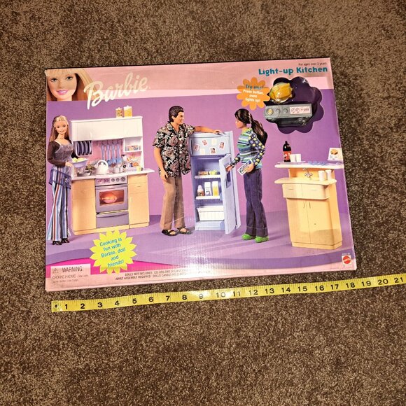 NIB VINTAGE 1999 Barbie Living in Style Light Up Kitchen Playset Mattel - Picture 2 of 12